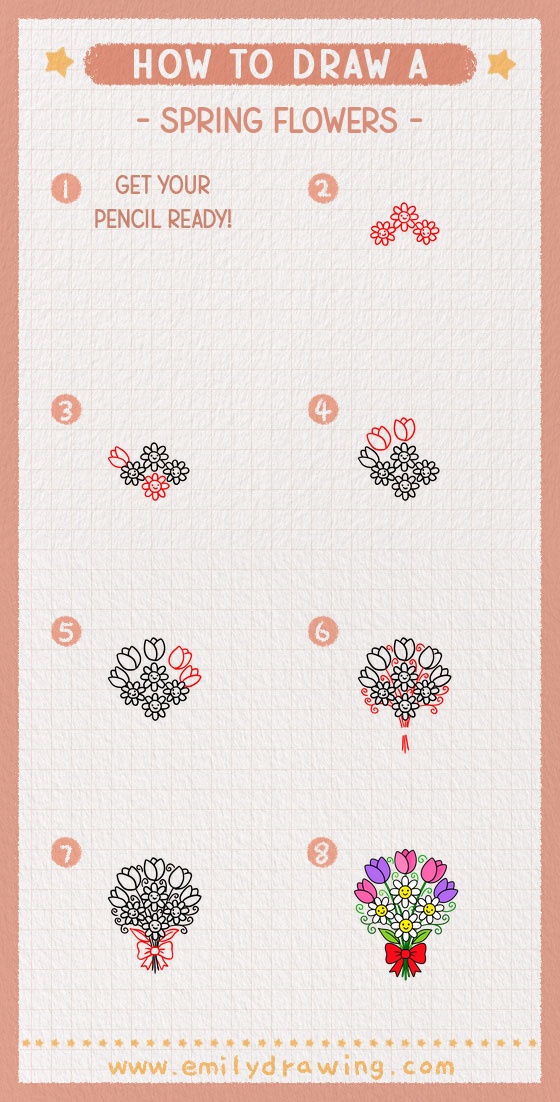 how to draw a spring flowers pinterest pin